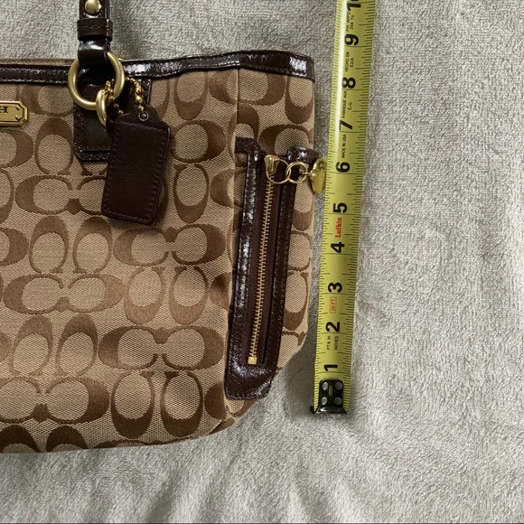 Coach gallery signature zip khaki mahogany tote - Picture 7 of 8